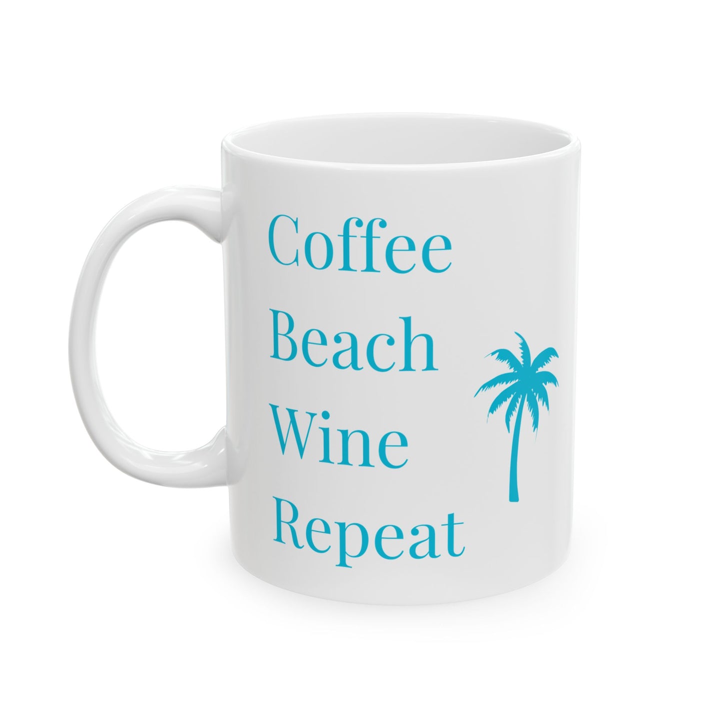 Coffee Beach Wine Repeat Mug