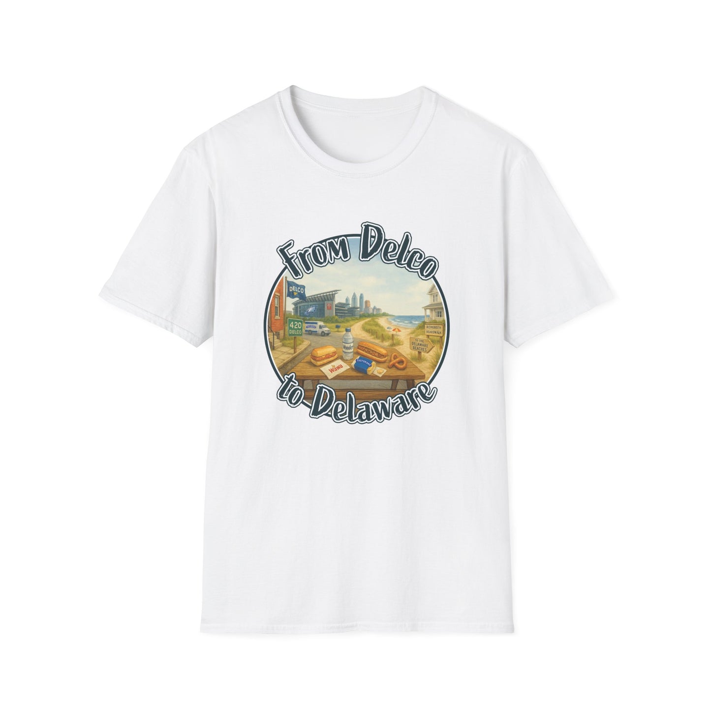 Delco to Delaware Beaches Unisex T-Shirt