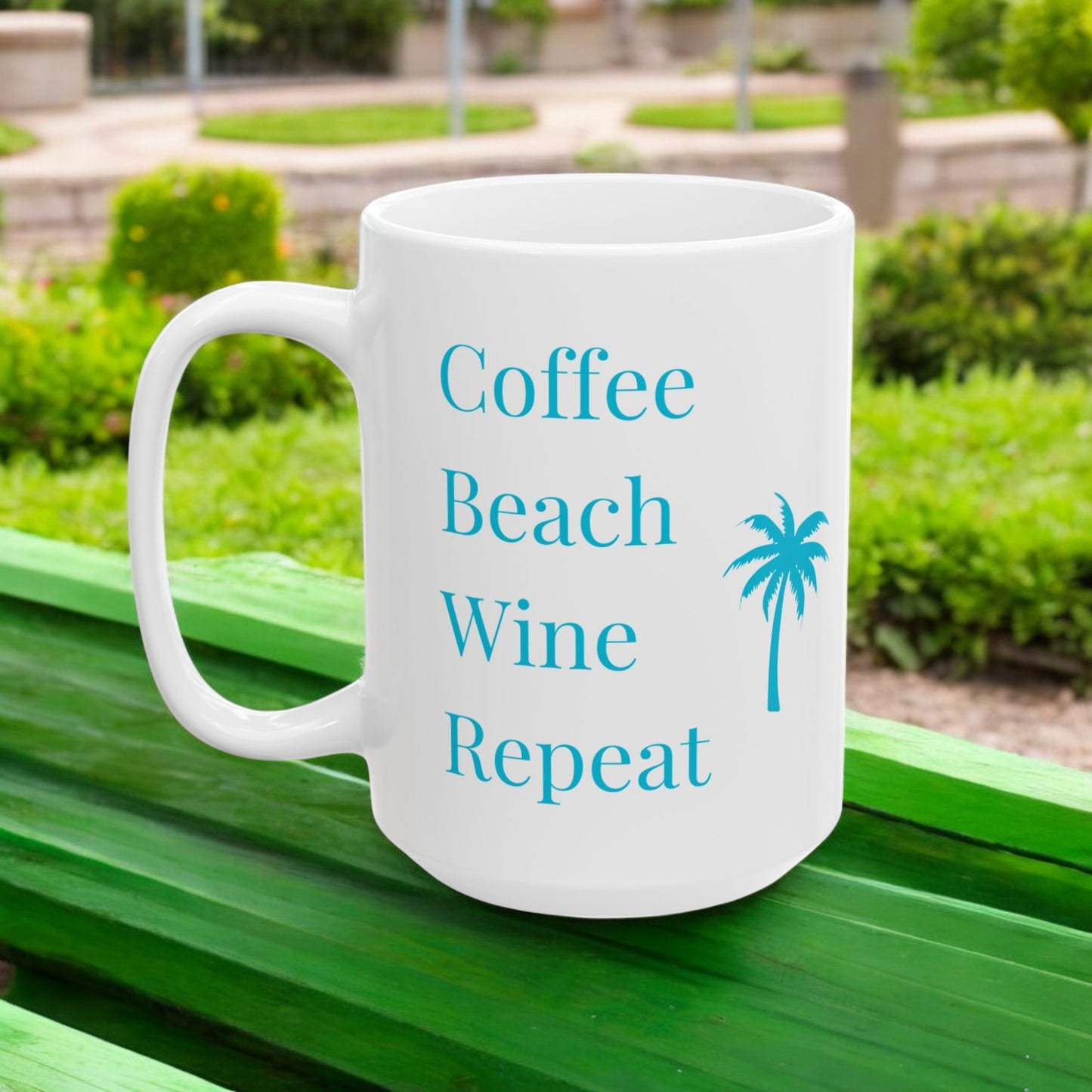Coffee Beach Wine Repeat Mug