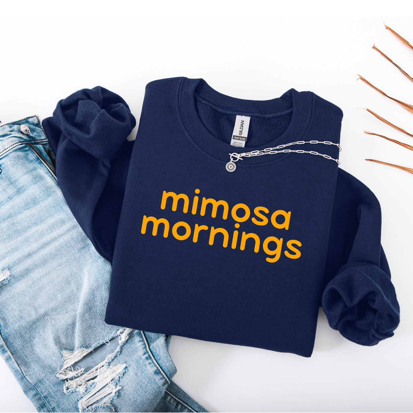 Mimosa Mornings Sweatshirt, Brunch Lover Gift, Cozy Spring Crewneck, Unisex, Cute and Trending