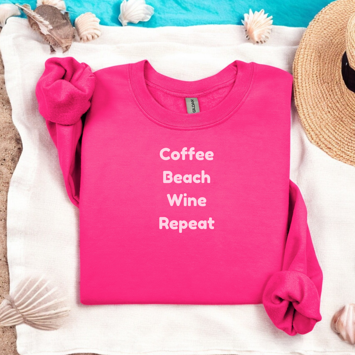 Coffee Beach Wine Repeat Crewneck