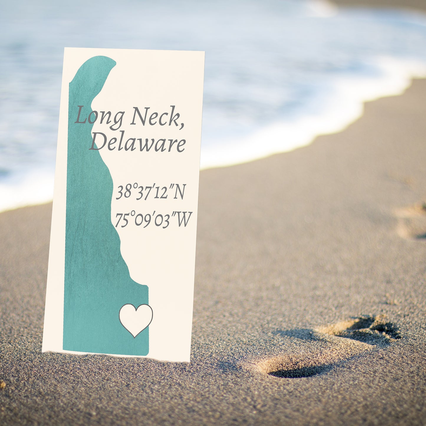 Long Neck, Delaware Wood Sign