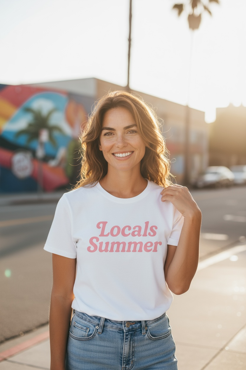 Locals Summer T-Shirt - Beach Town Celebration Tee, Unisex Garment-Dyed Shirt, Tourists Going Home, Beach Vibes Top, Vacation Souvenir