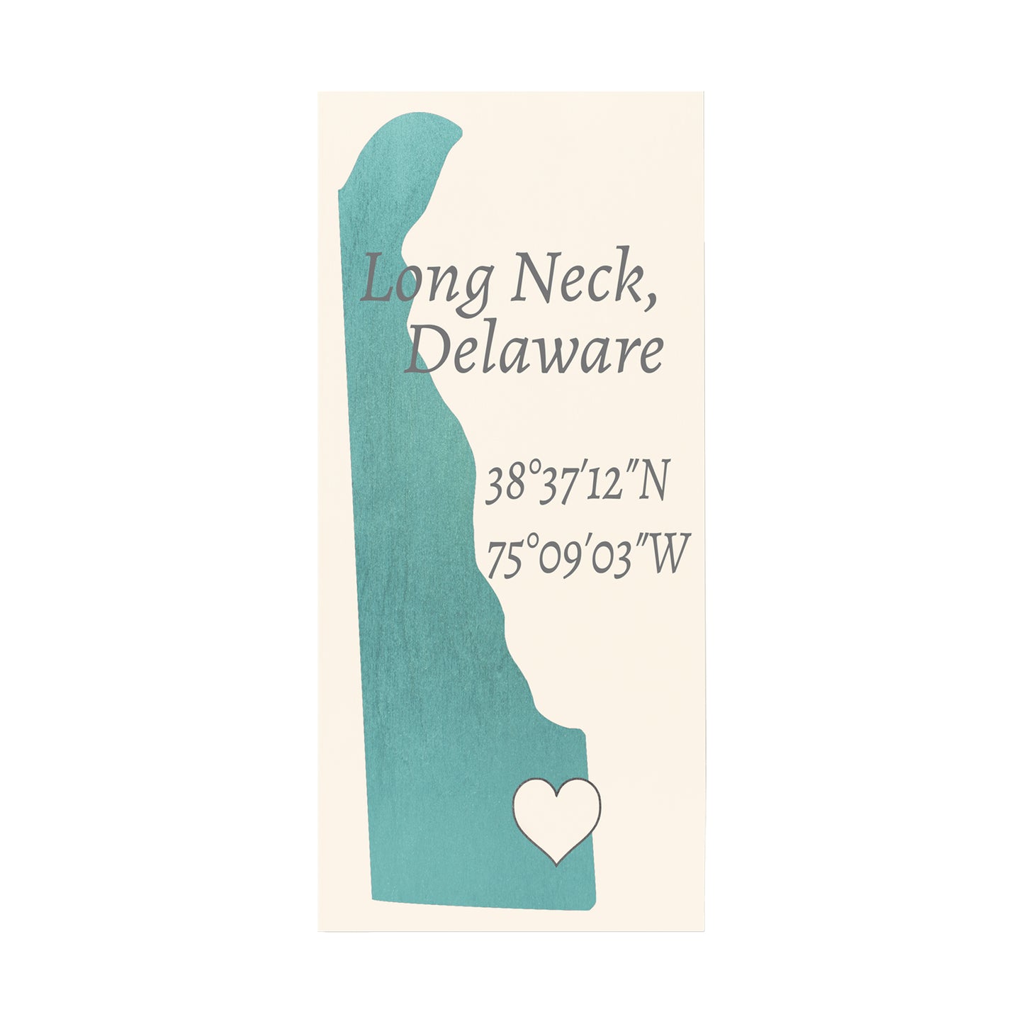 Long Neck, Delaware Wood Sign
