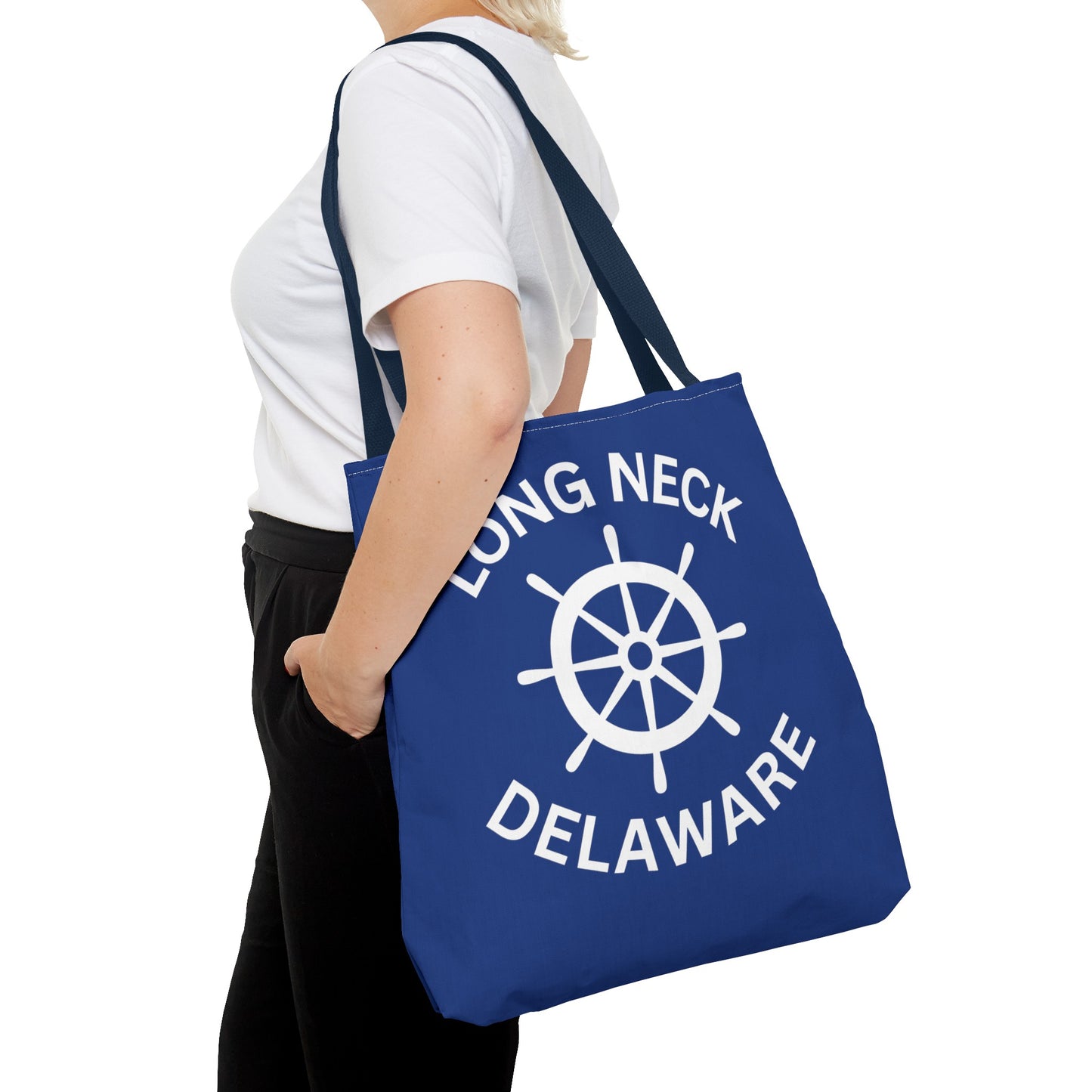 Navy Blue Nautical Tote Bag - Long Neck Delaware