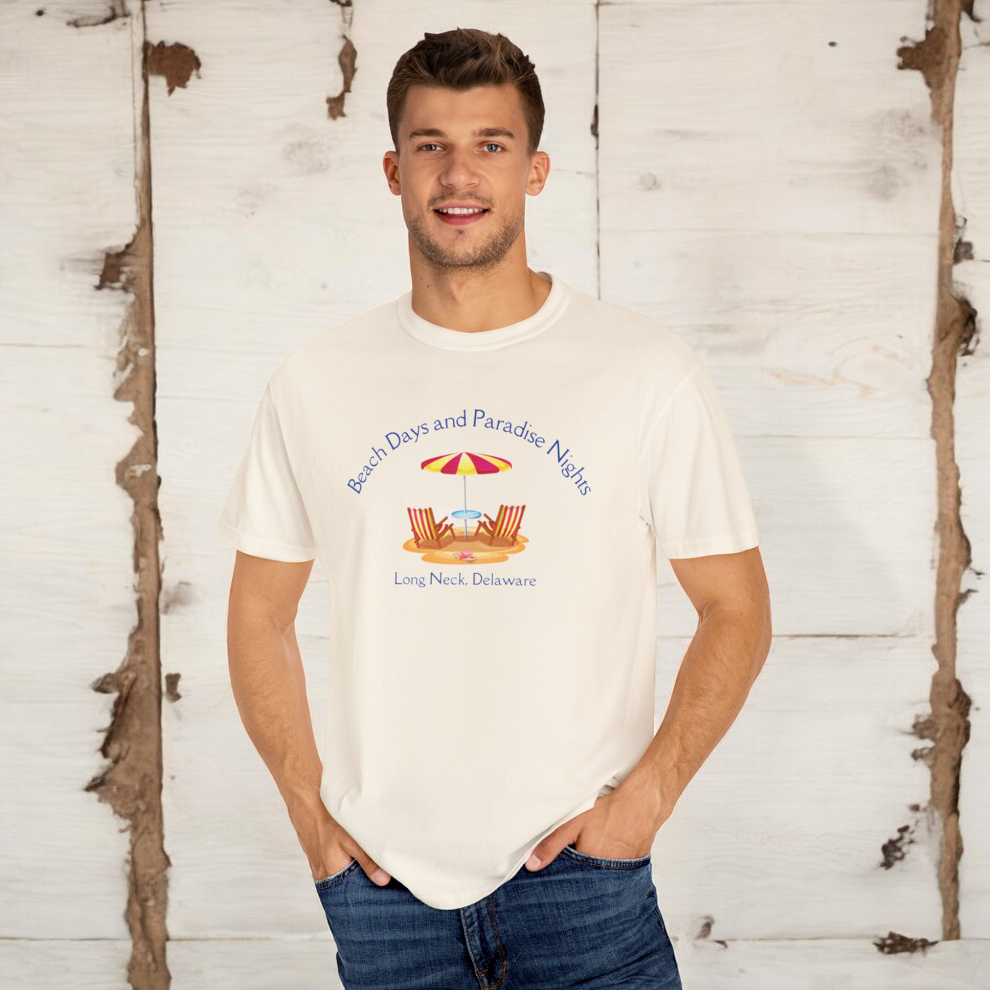 Beach Days and Paradise Nights Long Neck, Delaware Tshirt, Unisex