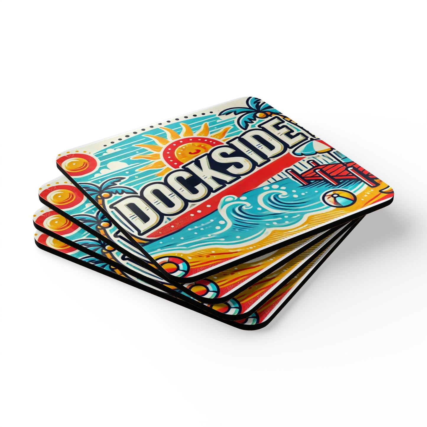 Dockside - Long Neck, Delaware - Corkwood Coaster Set