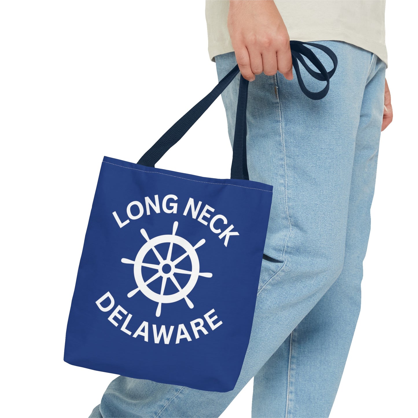 Navy Blue Nautical Tote Bag - Long Neck Delaware