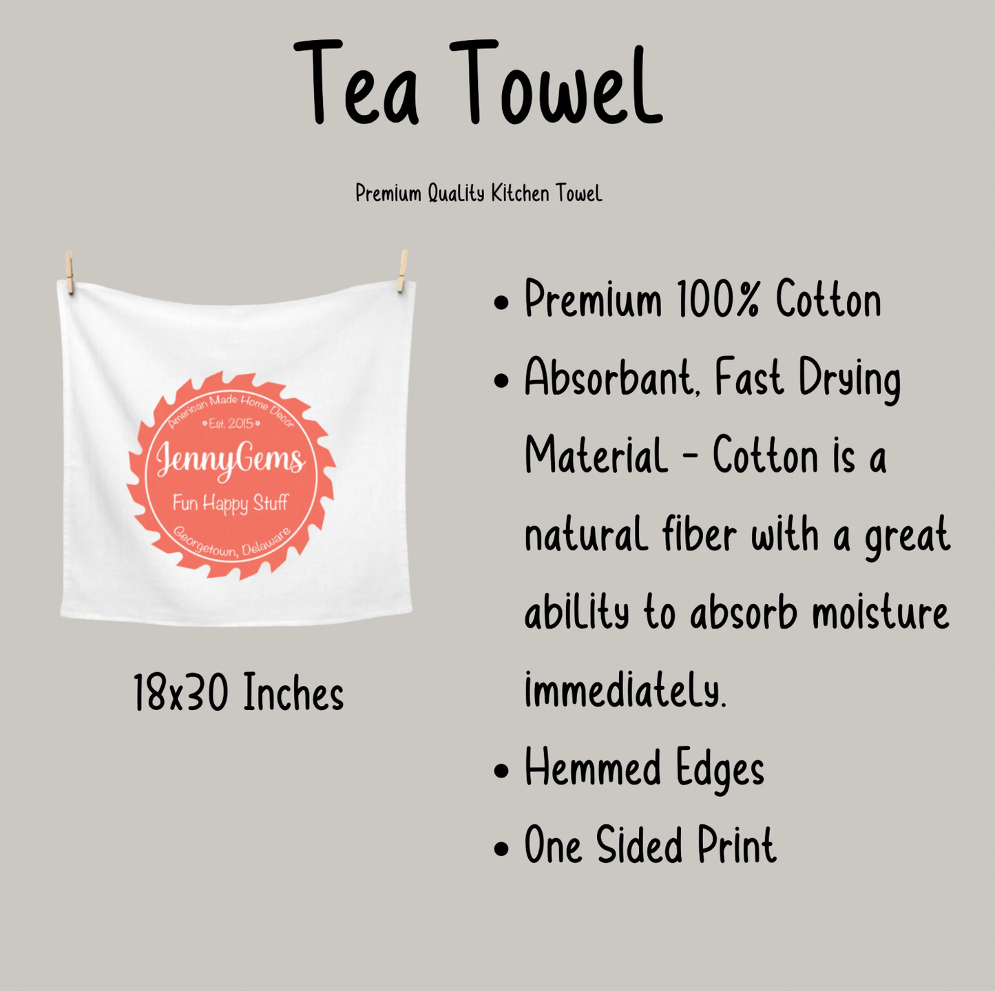 Crab and Starfish Tea Towel