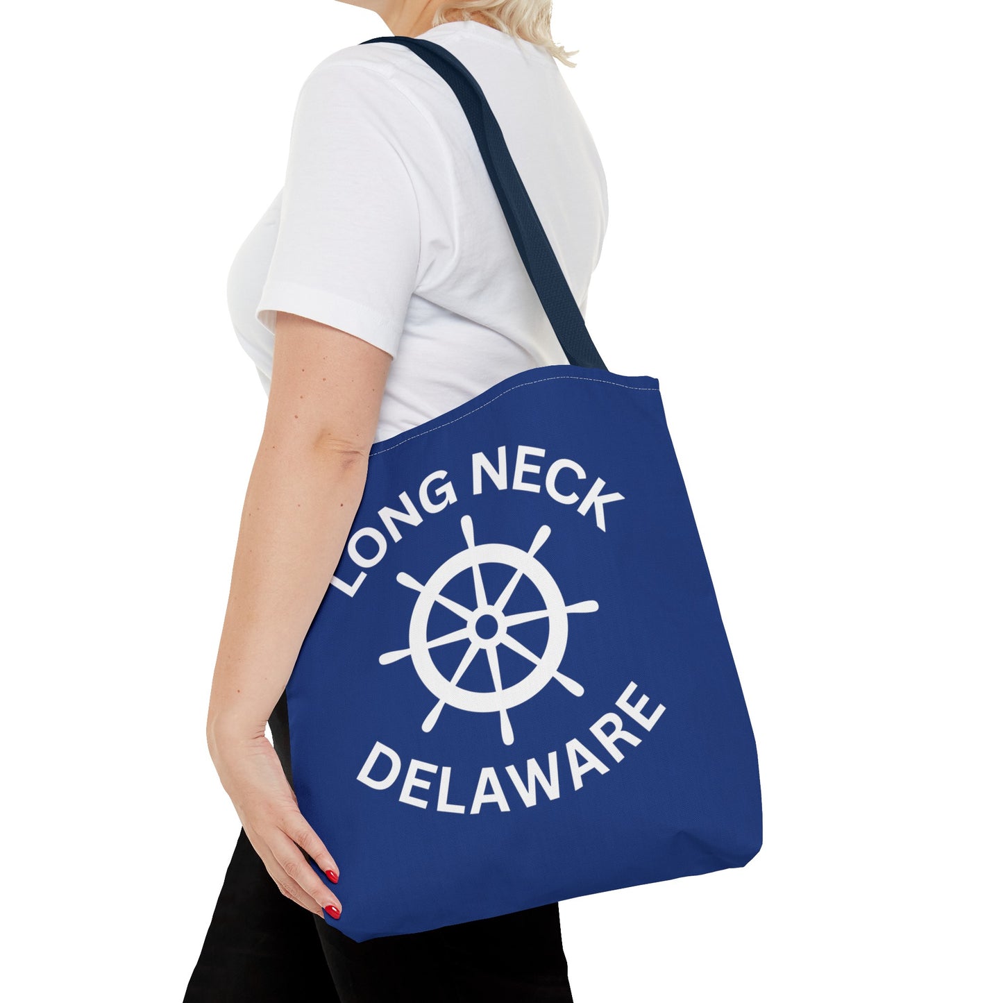 Navy Blue Nautical Tote Bag - Long Neck Delaware