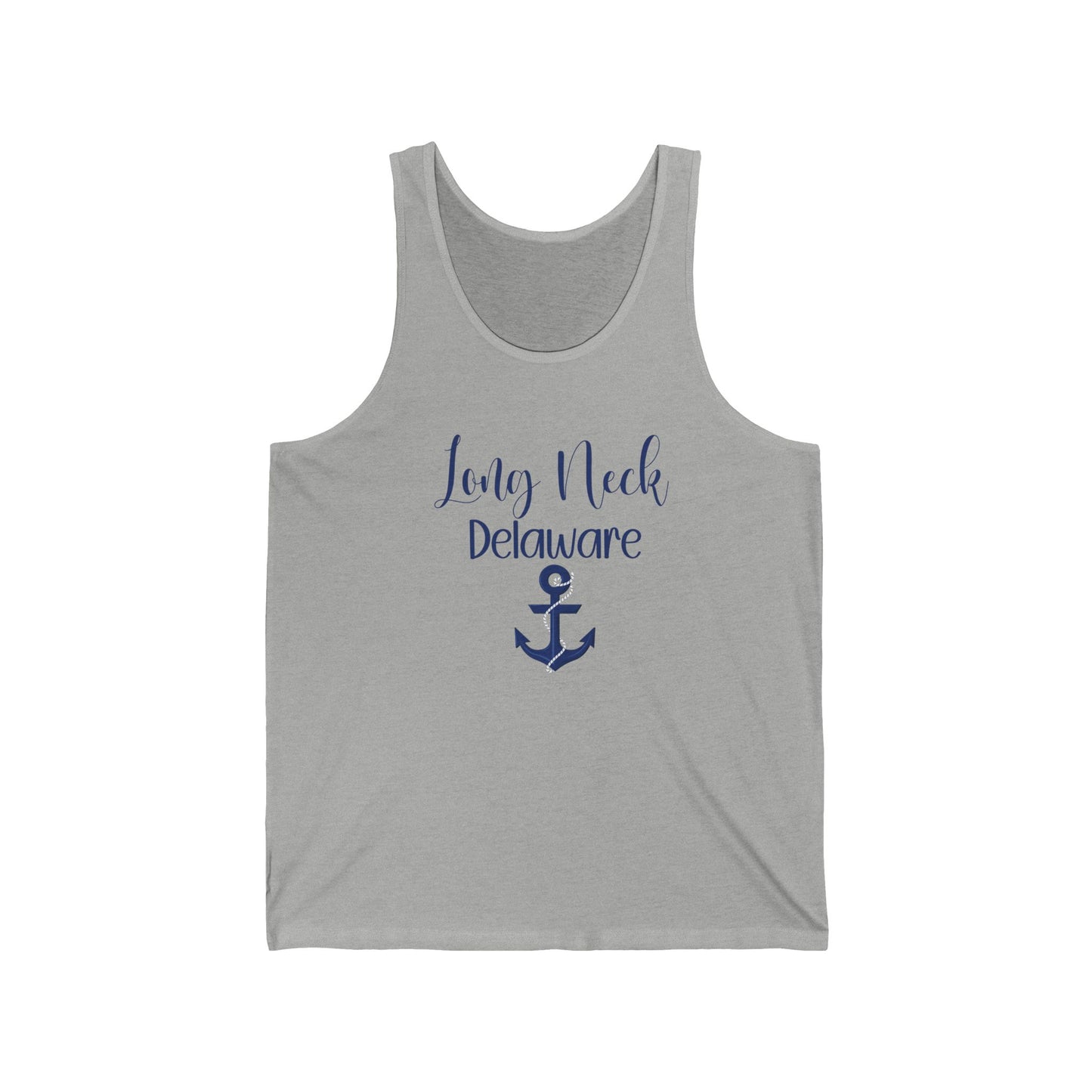 Long Neck Delaware Unisex Jersey Tank - Perfect for Summer Adventures