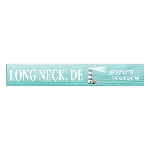 JennyGems Long Neck Delaware Gifts and Souvenirs, Delaware Sign, Lighthouse Decor, Beach Decoration, Tabletop, Made in USA