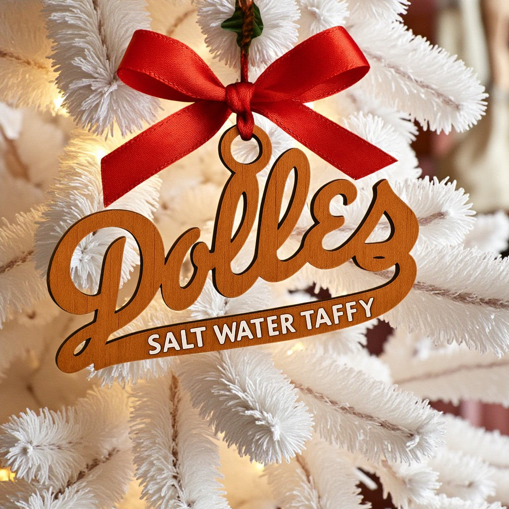 Dolles Rehoboth Beach Christmas Ornament – Wooden Laser Cut Holiday Keepsake – Delaware Beach Landmark Ornament – Coastal Gift