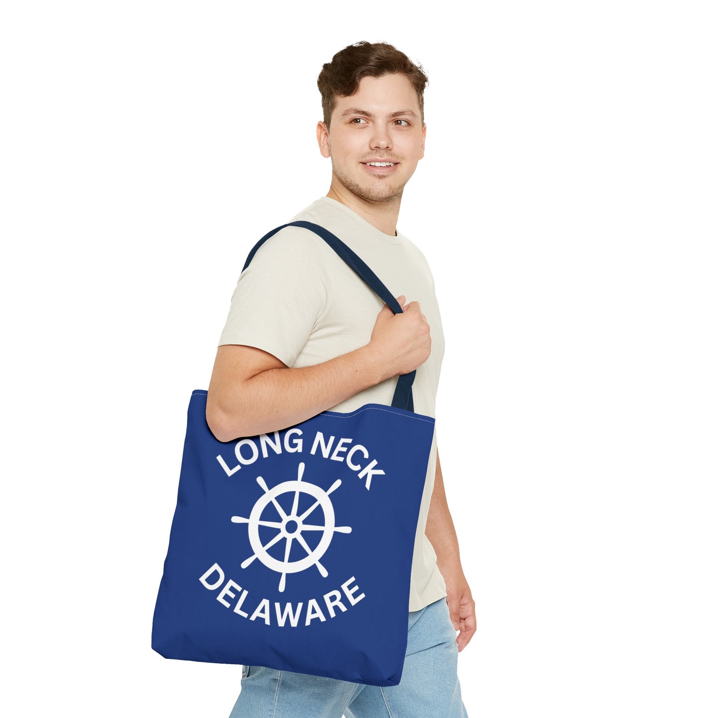 Navy Blue Nautical Tote Bag - Long Neck Delaware