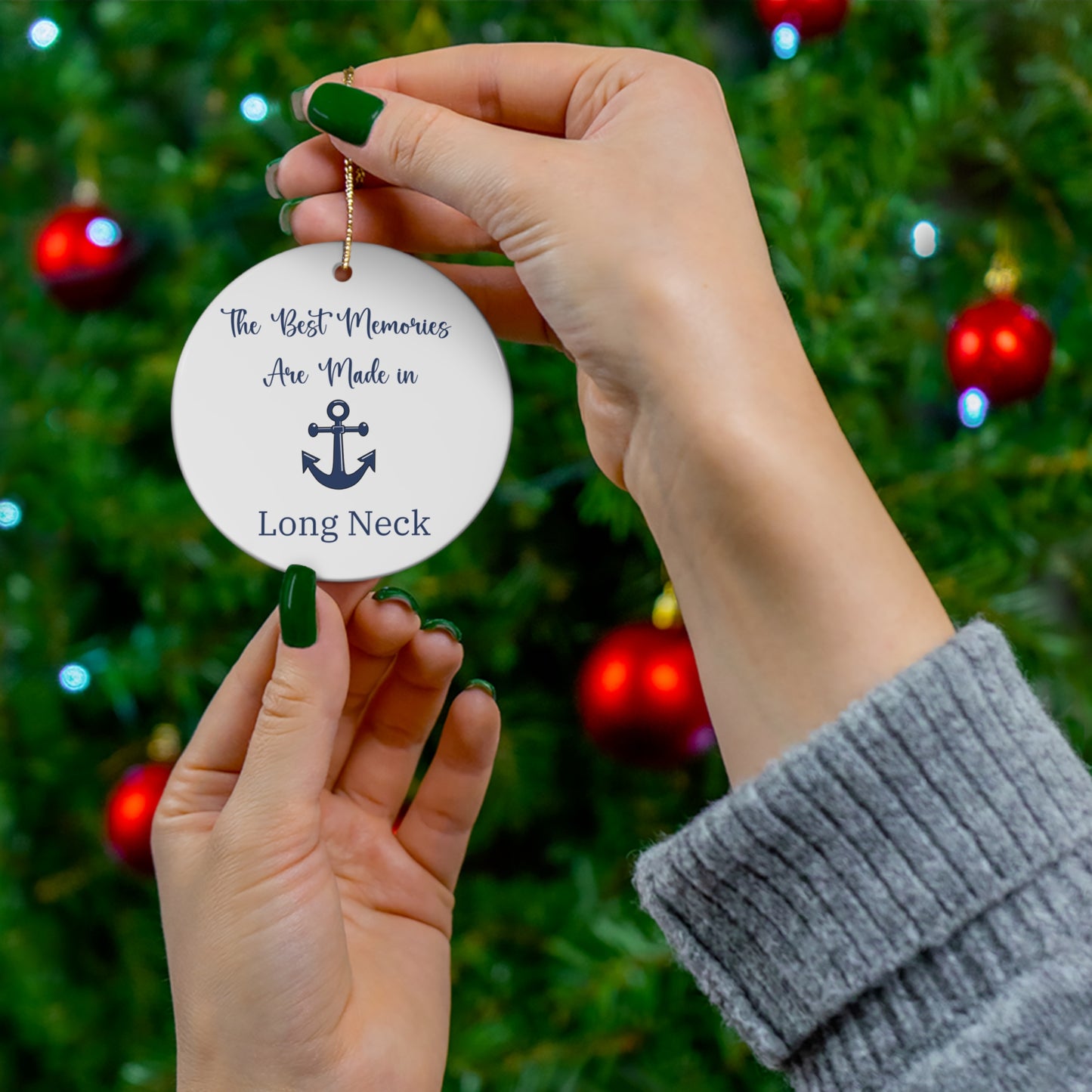 The Best Memories are Made in Long Neck, Delaware Christmas Ornament