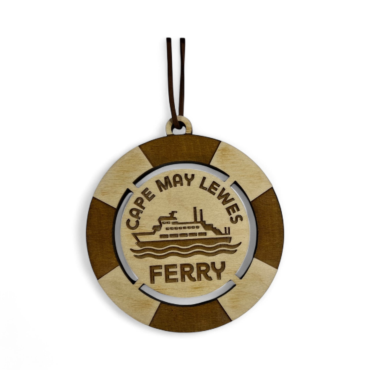 Cape May–Lewes Ferry Ornament - Laser-cut Christmas Ornament