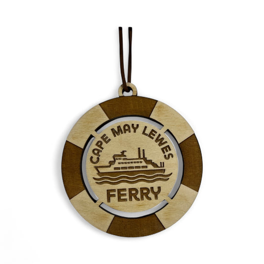 Cape May–Lewes Ferry Ornament - Laser-cut Christmas Ornament