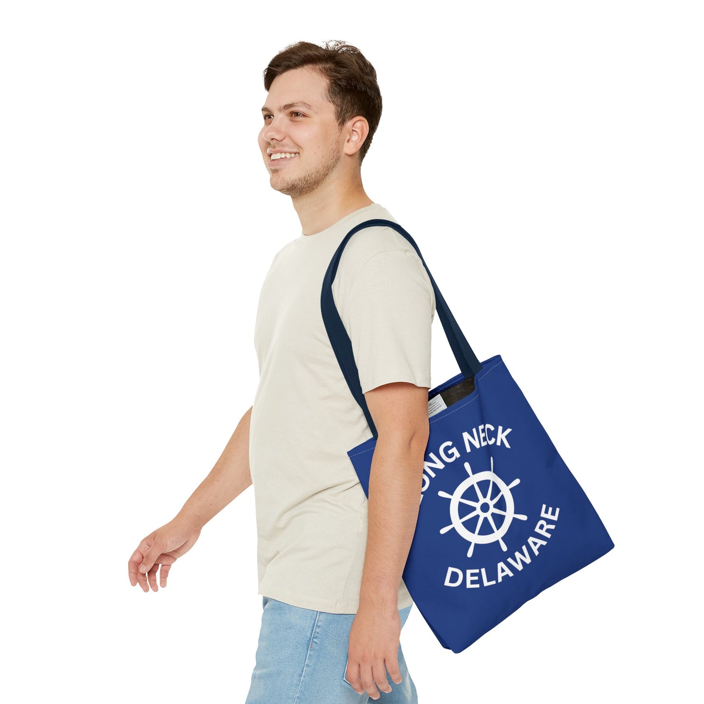 Navy Blue Nautical Tote Bag - Long Neck Delaware