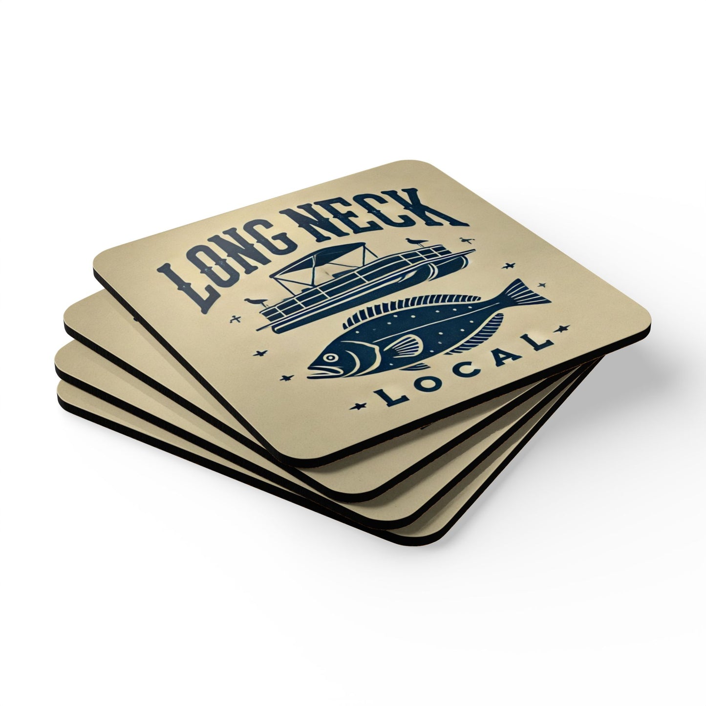 Long Neck Local Corkwood Coaster Set, 4 pieces