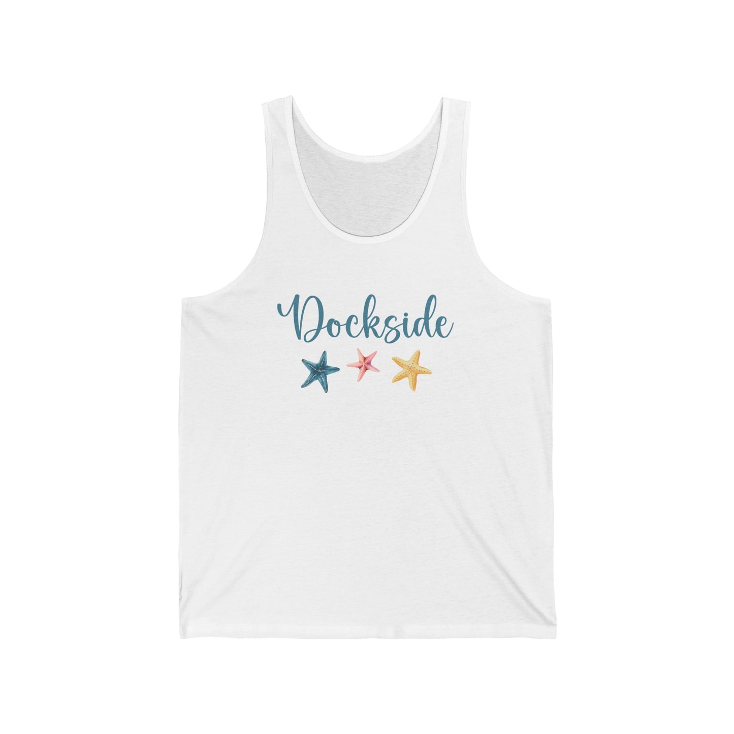 Dockside Unisex Jersey Tank Top - Summer Vibes Starfish Design