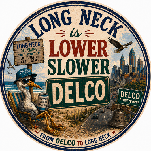 Long Neck - Lower Slower Delco Sticker