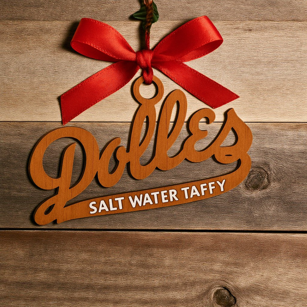 Dolles Rehoboth Beach Christmas Ornament – Wooden Laser Cut Holiday Keepsake – Delaware Beach Landmark Ornament – Coastal Gift