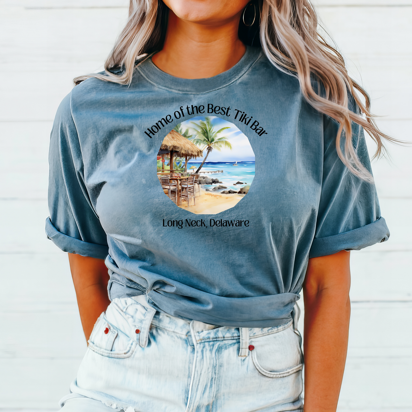 Home of the Best Tiki Bar, Long Neck Delaware Tee Shirt