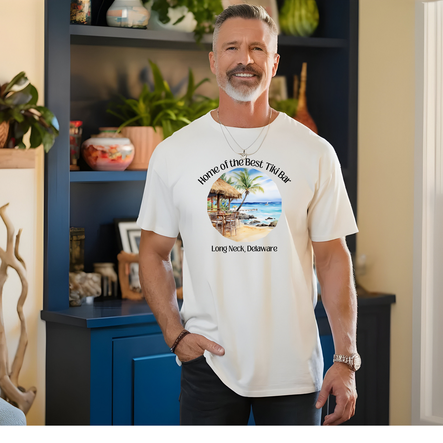 Home of the Best Tiki Bar, Long Neck Delaware Tee Shirt