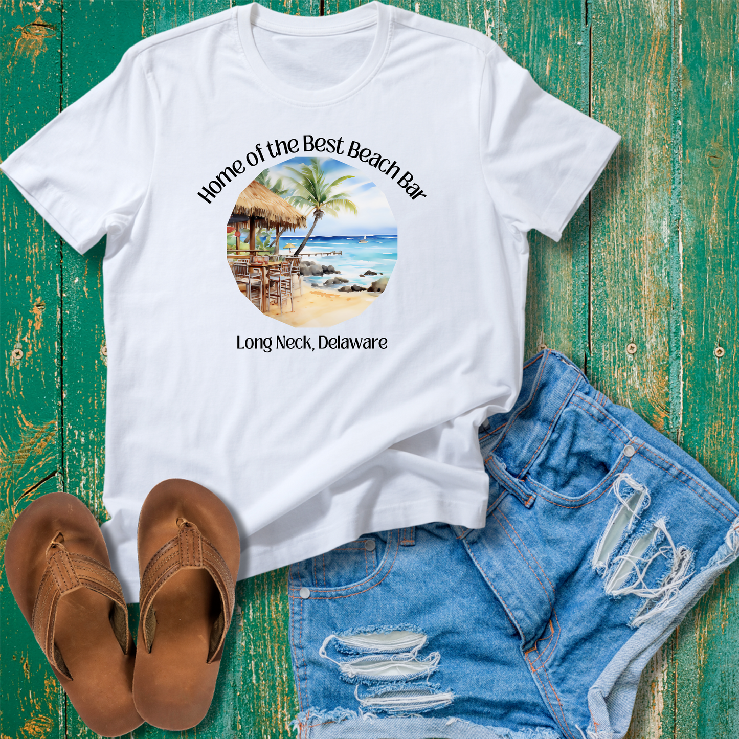 Home of the Best Beach Bar, Long Neck Delaware Tee Shirt - Unisex