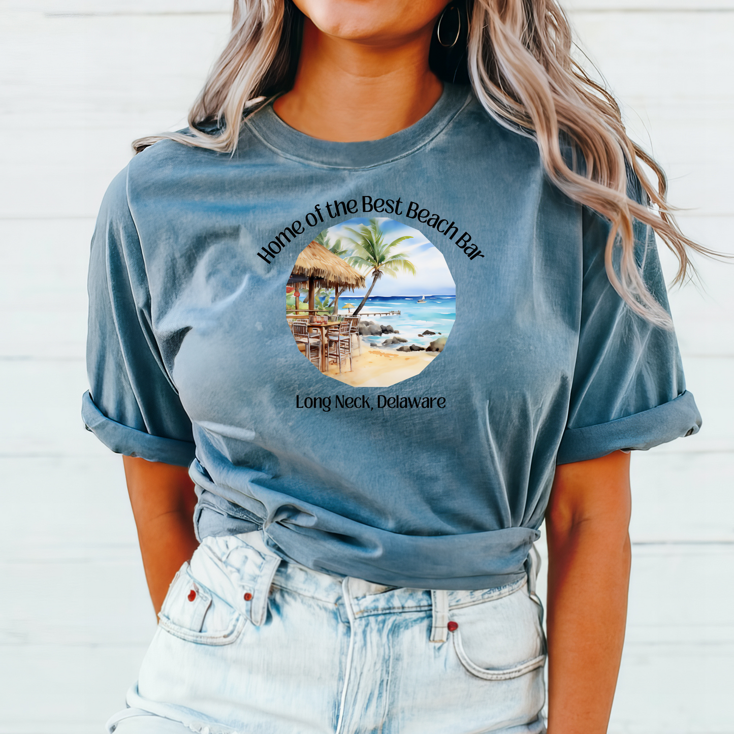 Home of the Best Beach Bar, Long Neck Delaware Tee Shirt - Unisex