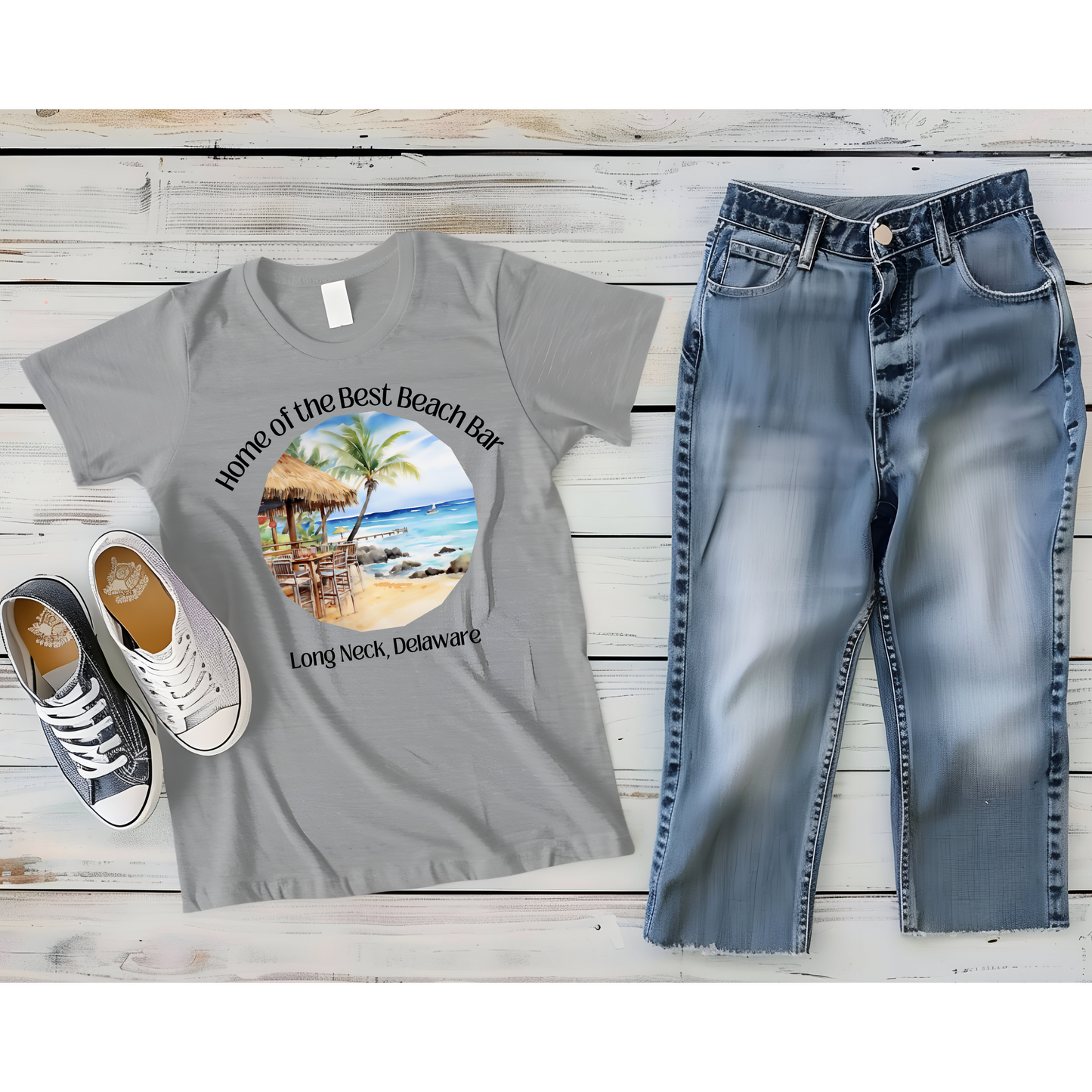 Home of the Best Beach Bar, Long Neck Delaware Tee Shirt - Unisex