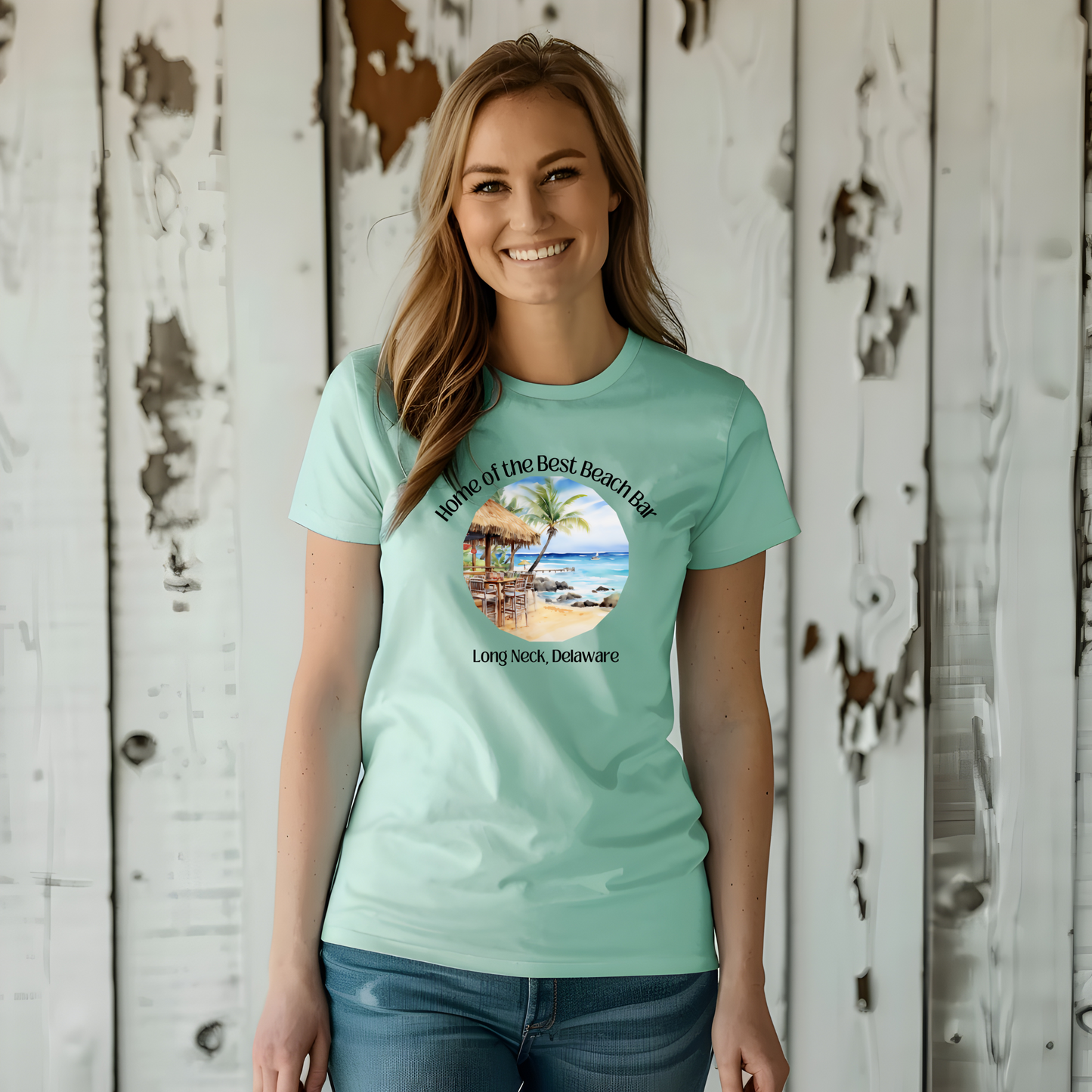 Home of the Best Beach Bar, Long Neck Delaware Tee Shirt - Unisex