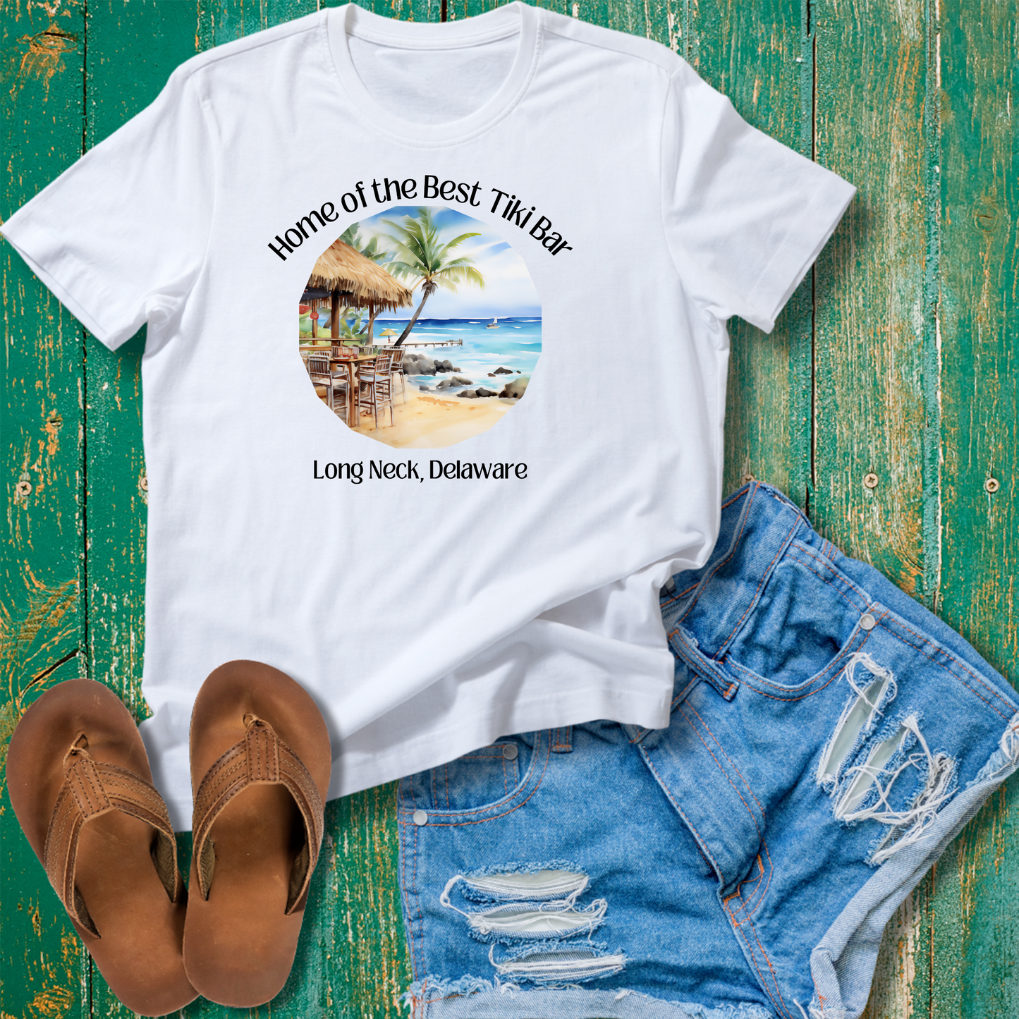 Home of the Best Tiki Bar, Long Neck Delaware Tee Shirt