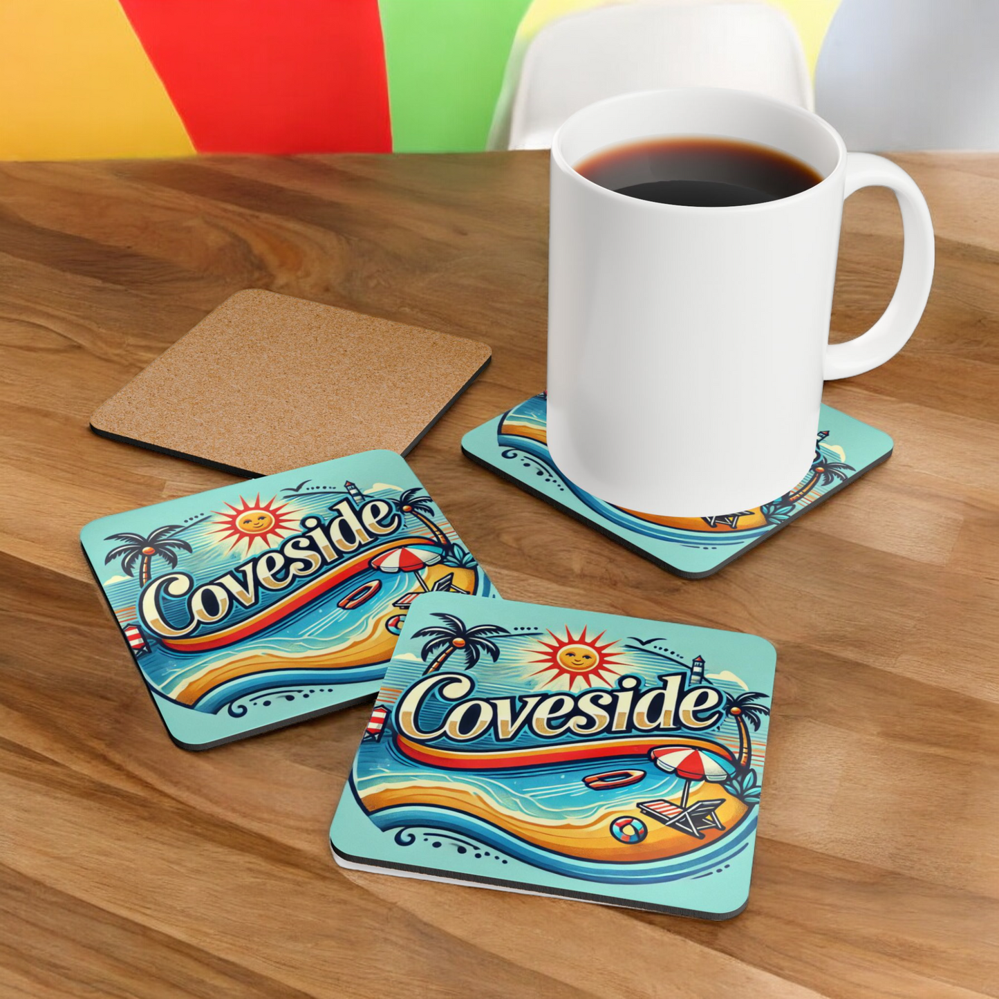 Coveside - Long Neck, Delaware Corkwood Coaster Set