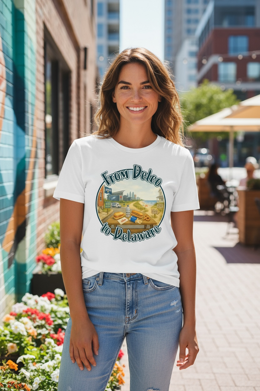 Delco to Delaware Beaches Unisex T-Shirt