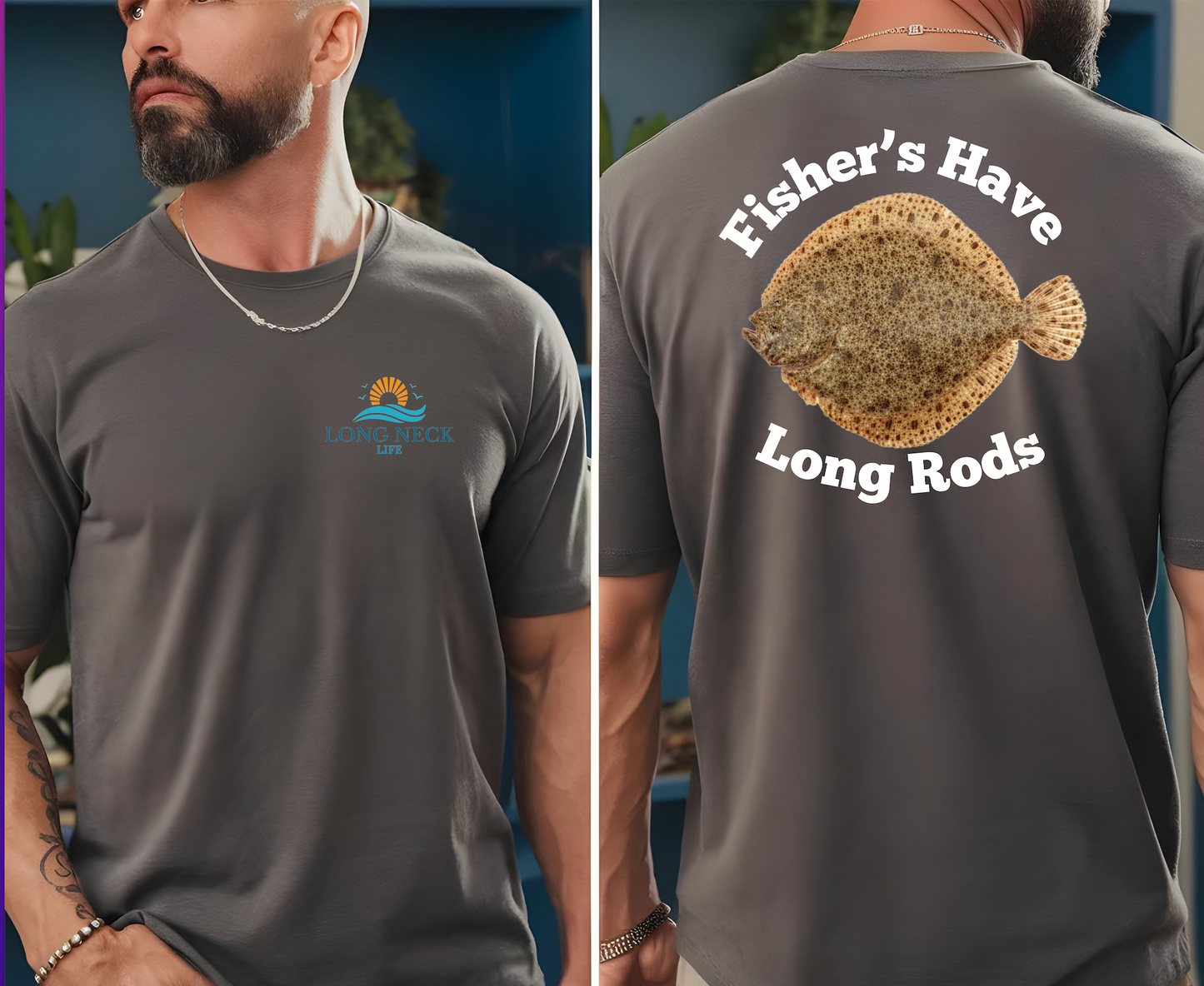 Flounder Fishing Shirt - Fisher's Have Longer Rods