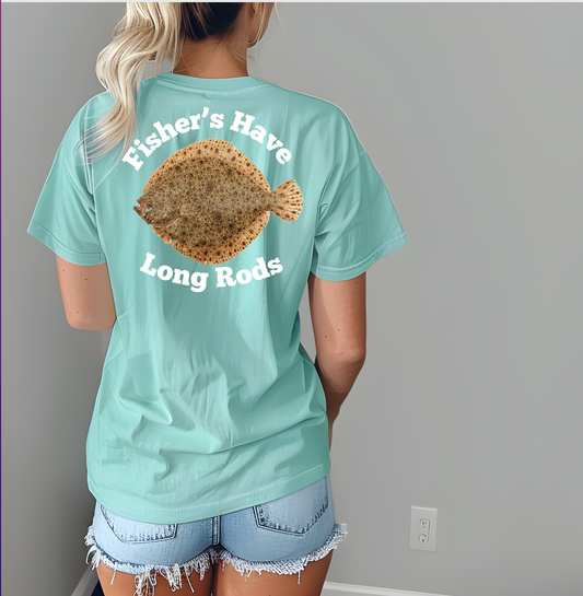 Flounder Fishing Shirt - Fisher's Have Longer Rods