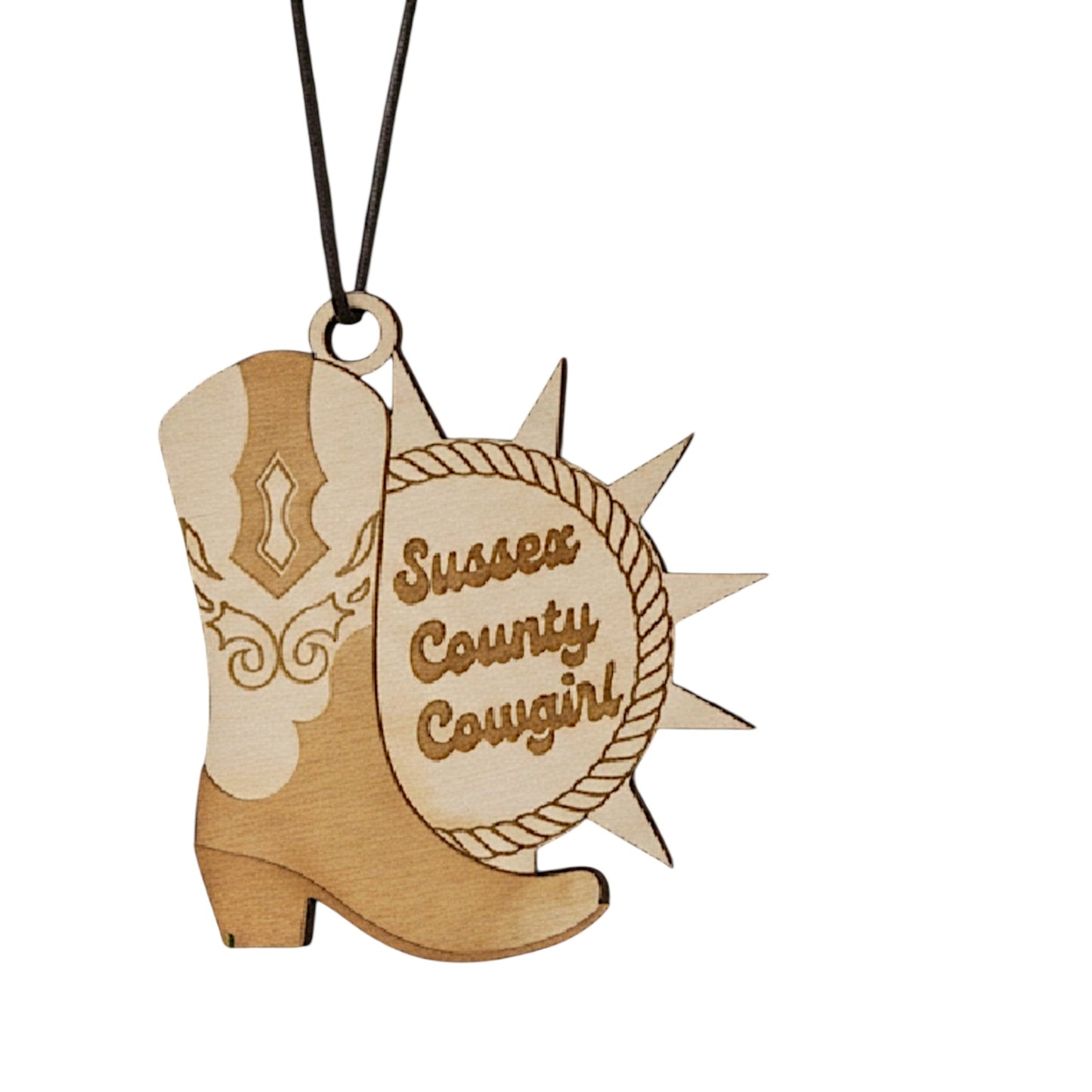Sussex County Cowgirl Ornament - Laser-cut Christmas Ornament