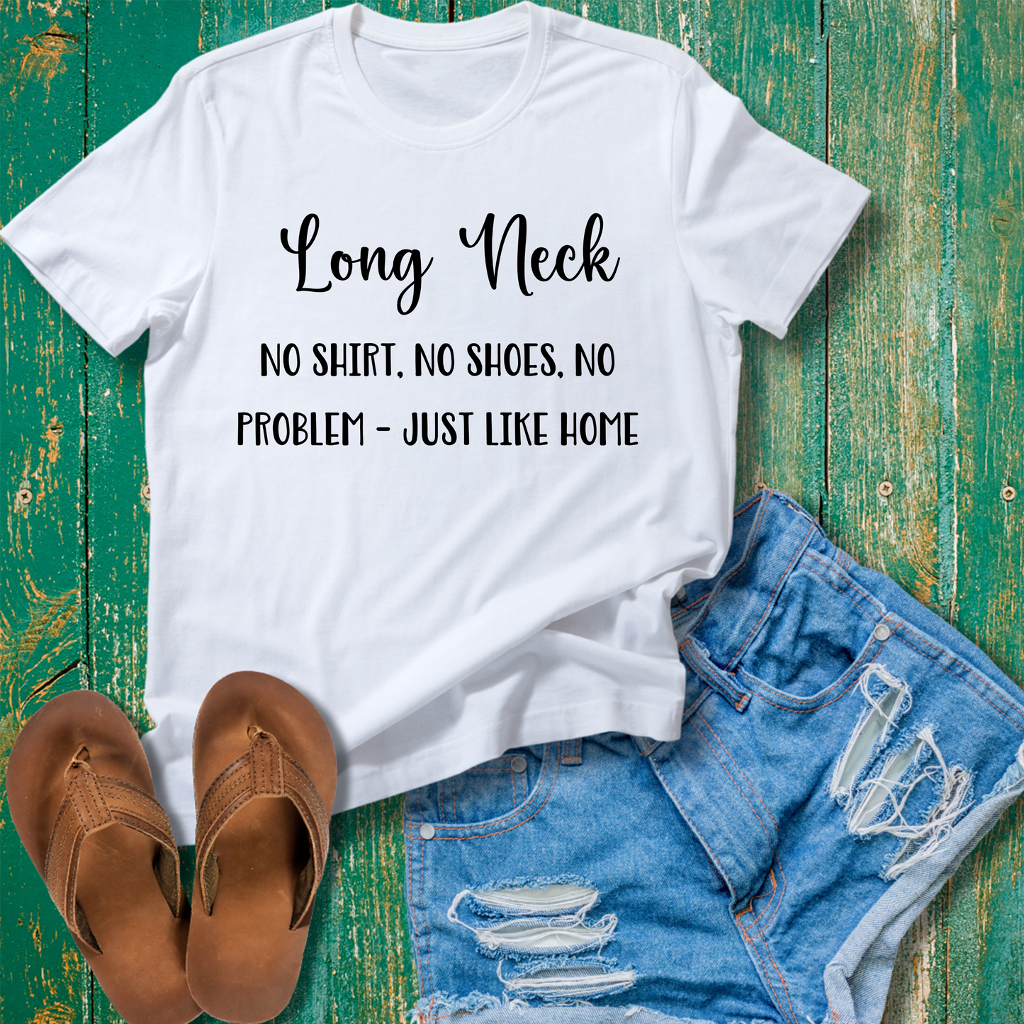 No Shirt, No Shoes Funny Long Neck, Delaware Tshirt  - Unisex T-shirt