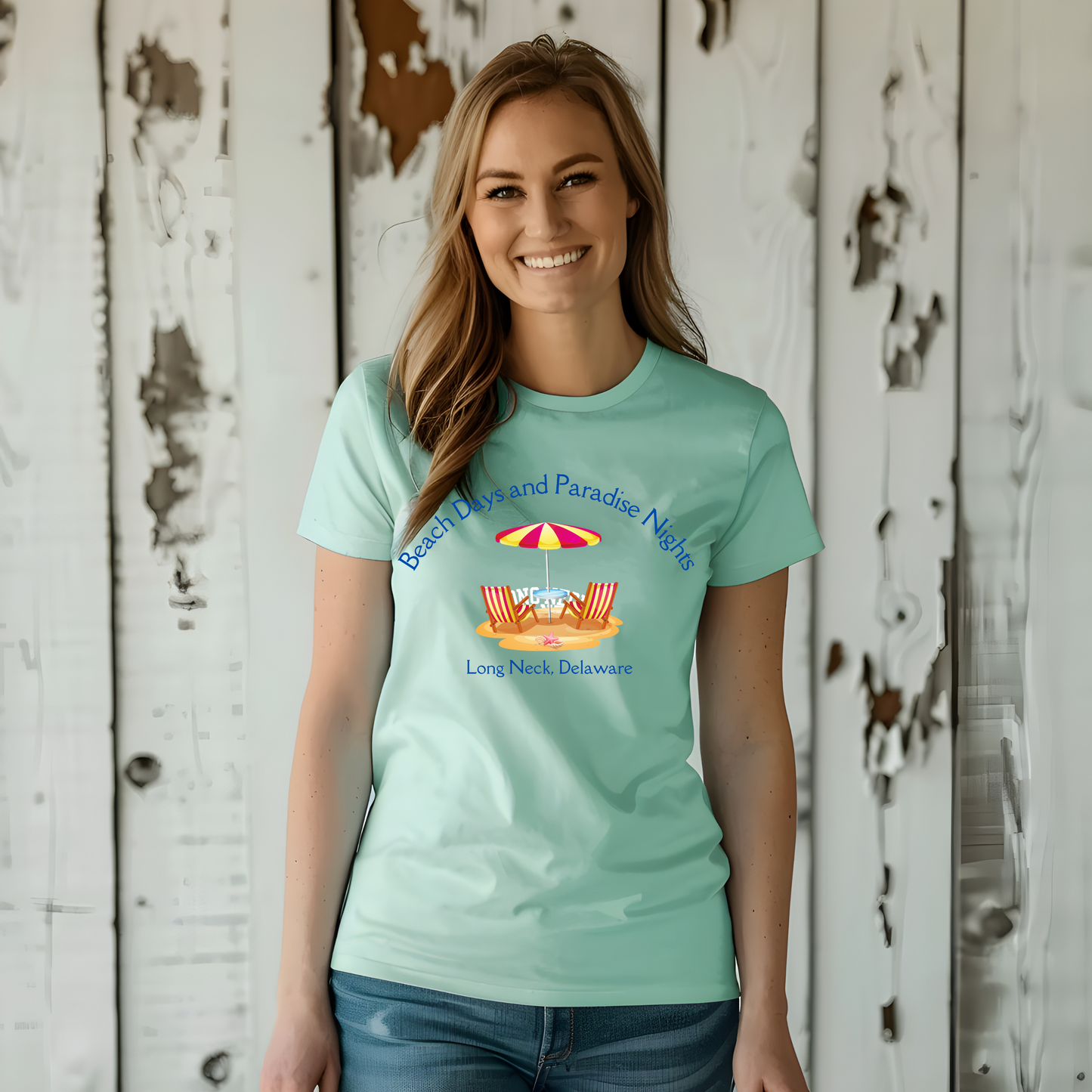 Beach Days and Paradise Nights Long Neck, Delaware Tshirt, Unisex