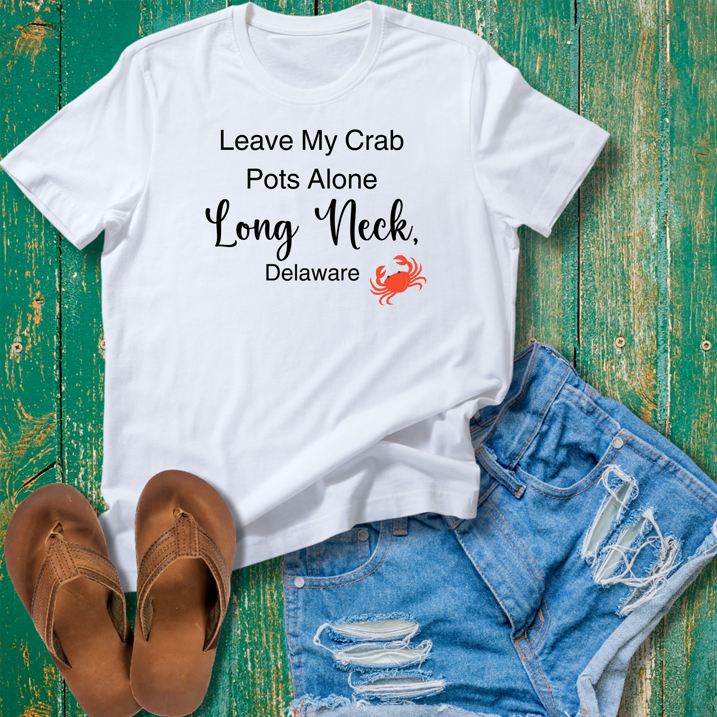 Leave my Crab Pots Alone in Long Neck, Delaware Funny Unisex T-shirt