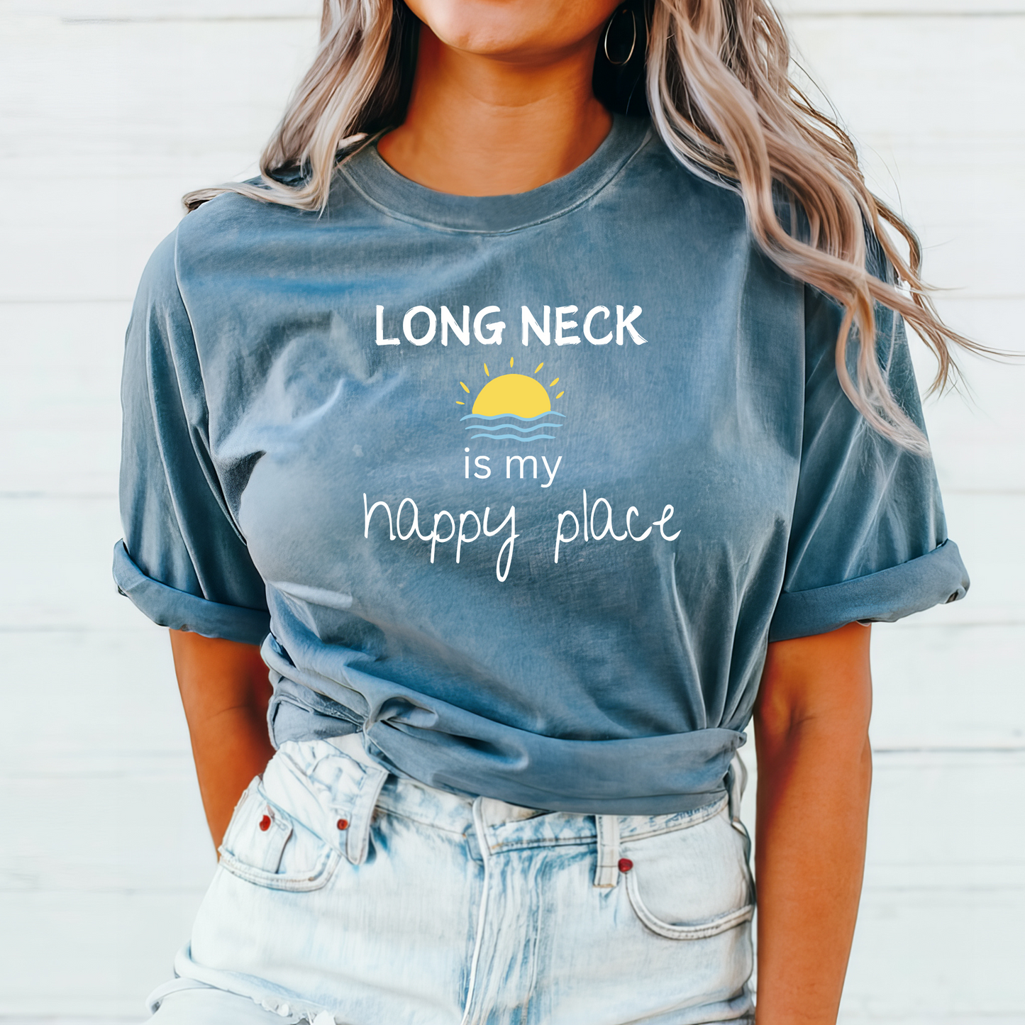 Long Neck, Delaware is my Happy Place Tshirt, Unisex