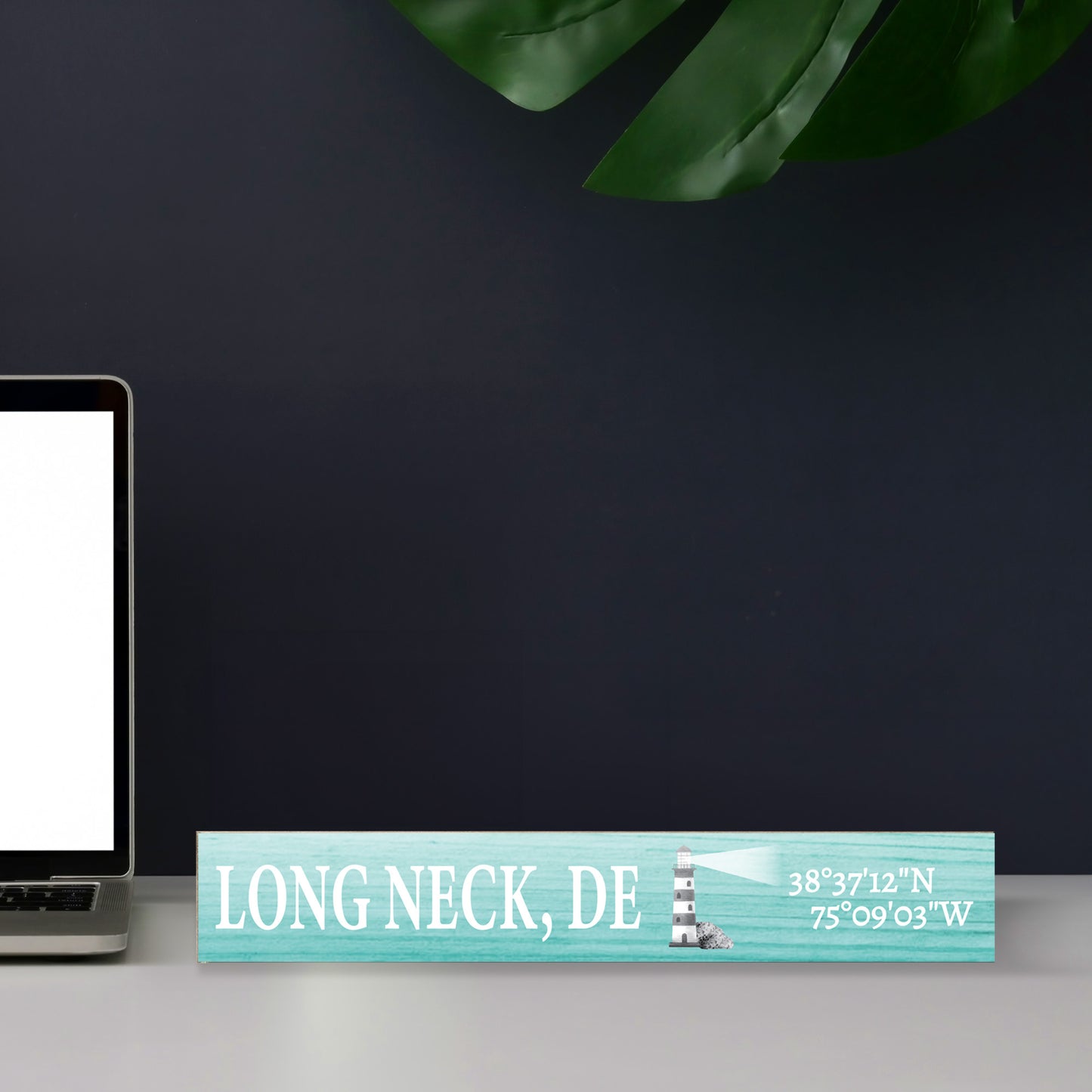 JennyGems Long Neck Delaware Gifts and Souvenirs, Delaware Sign, Lighthouse Decor, Beach Decoration, Tabletop, Made in USA