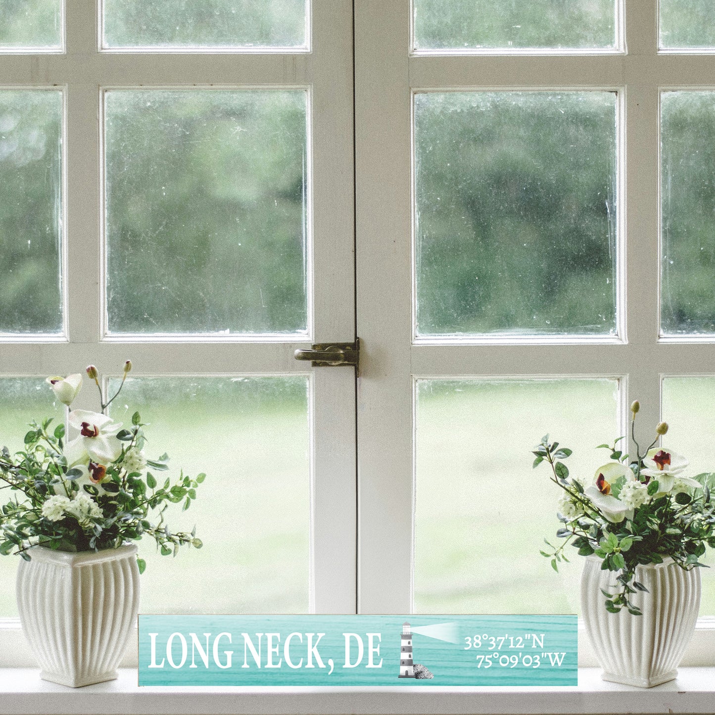 JennyGems Long Neck Delaware Gifts and Souvenirs, Delaware Sign, Lighthouse Decor, Beach Decoration, Tabletop, Made in USA