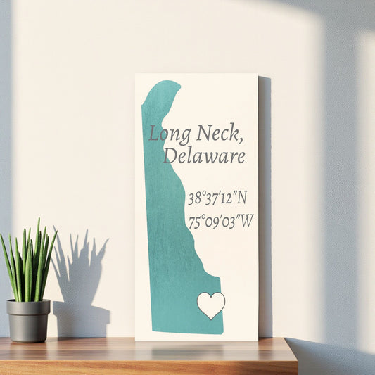 Long Neck, Delaware Wood Sign